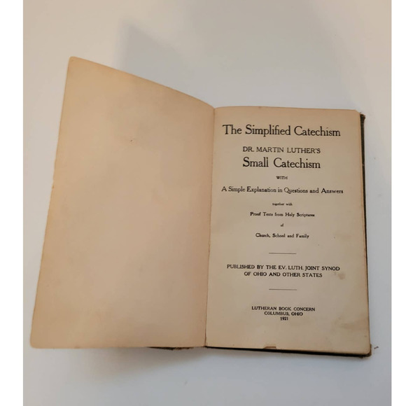 Vintage 1921 Simplified Catechism By Dr. Martin Luther Lutheran Book - Picture 3 of 8